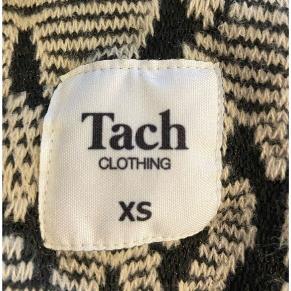 Tach Nana Jacquard Knit Dress Cream Black Floral Crochet Collar XS - Picture 4 of 5